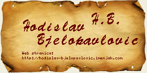 Hodislav Bjelopavlović vizit kartica